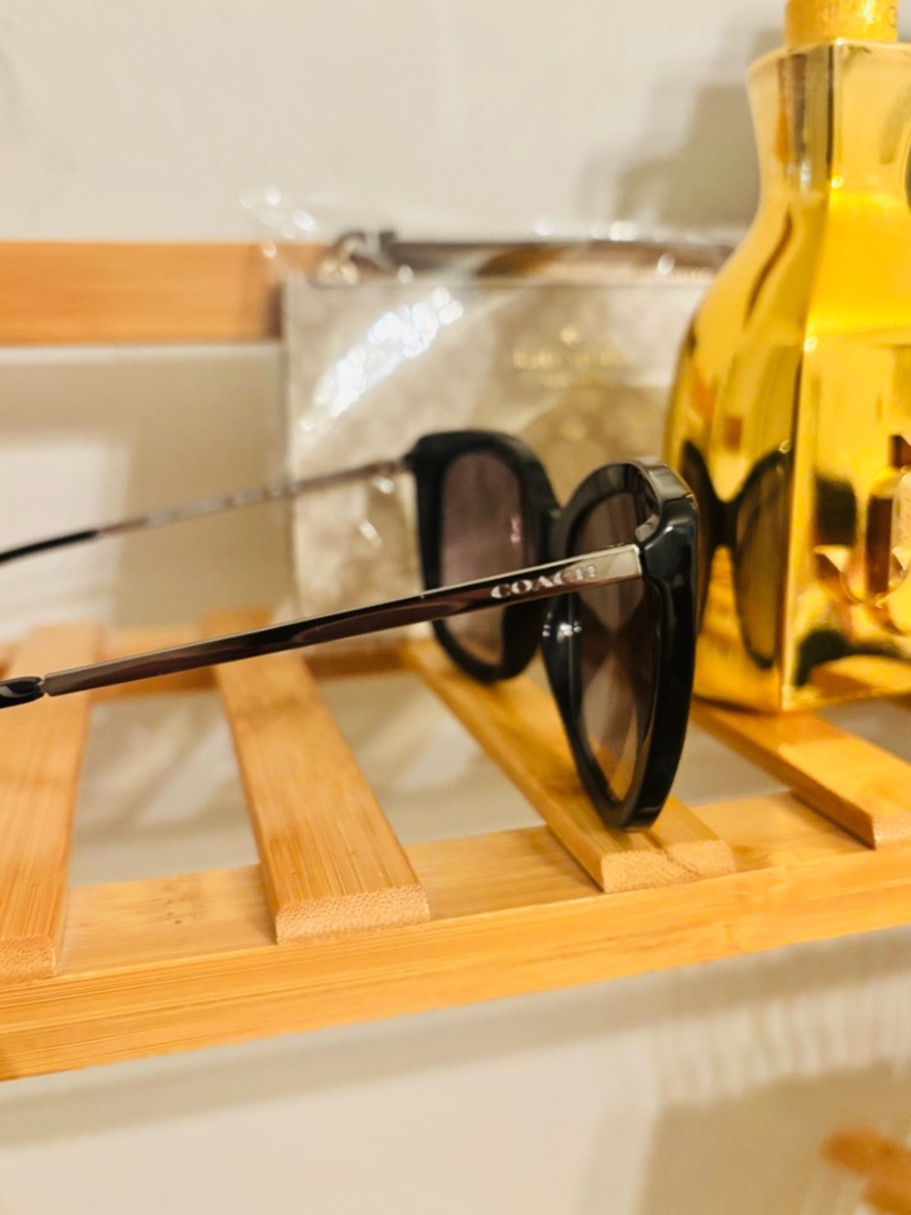 Coach Black Oversized Square Sunglasses with Gradient Lenses - Picture 9 of 13